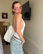 White Open-back Bodysuit