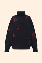 Turtleneck Sweater "Cherry Mood"