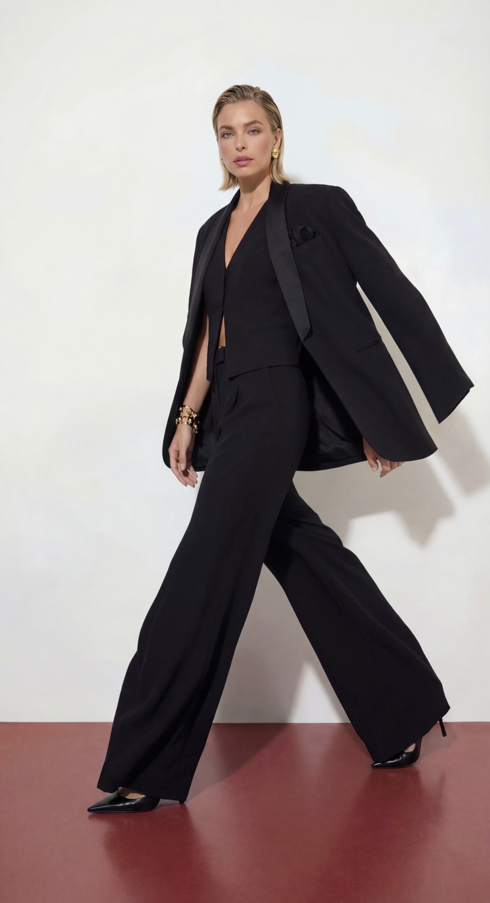 Oversized jacket with textured lapel