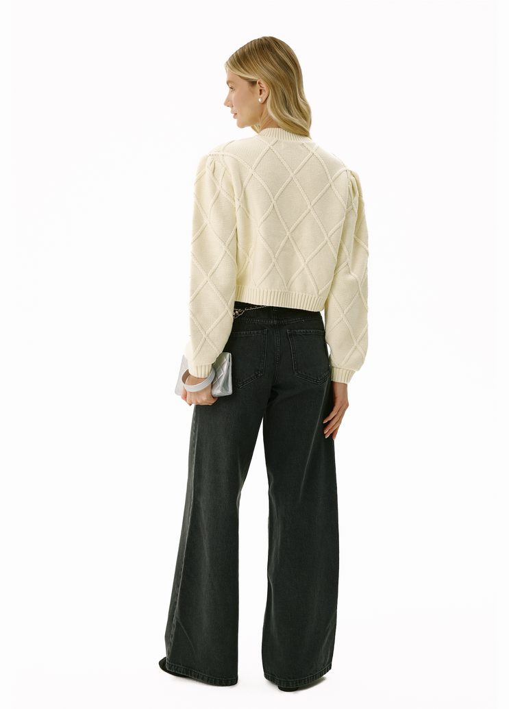 English Garden White Cardigan