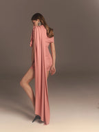 Cape dress with flap