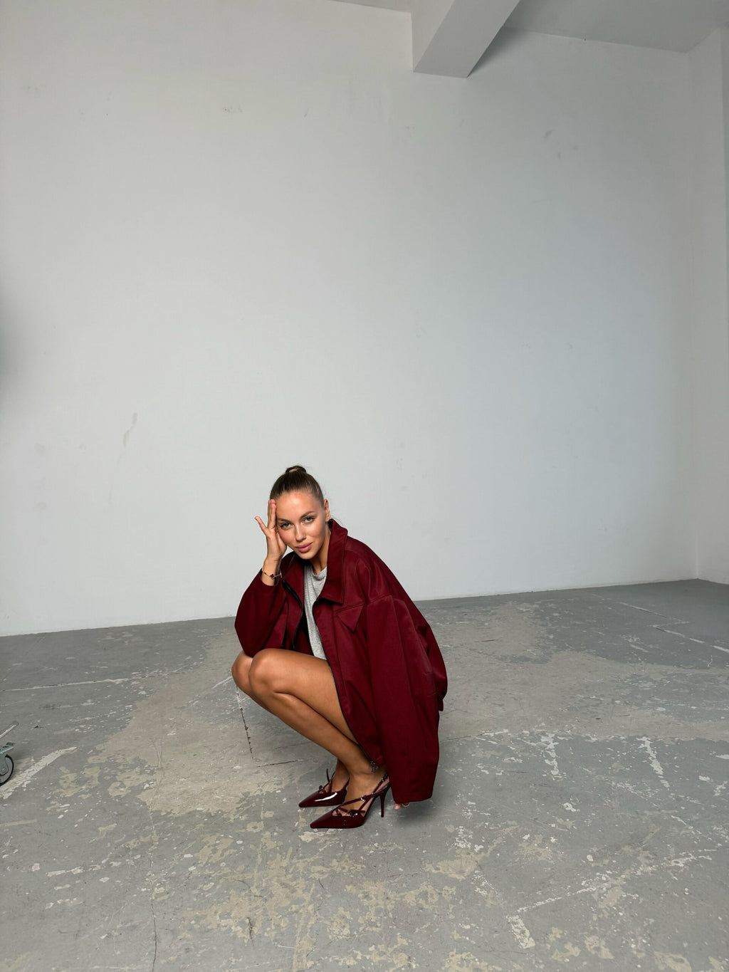 Burgundy Bomber Jacket
