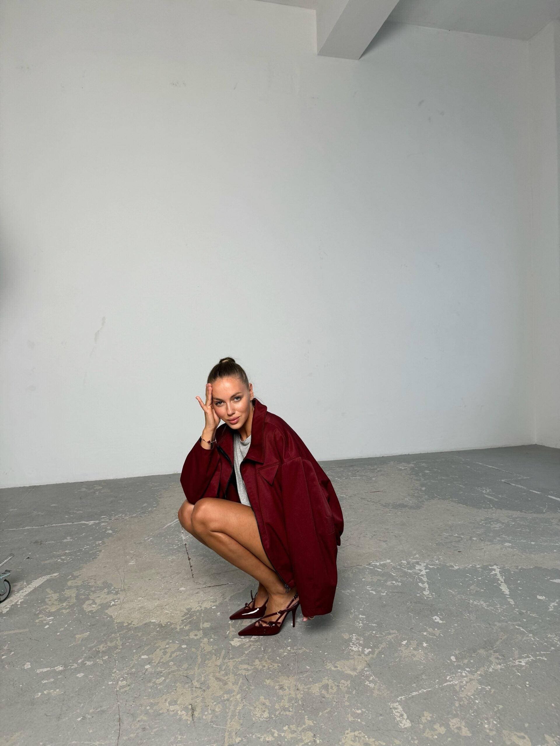 Burgundy Bomber Jacket