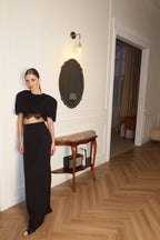 Maxi skirt with slit at the back