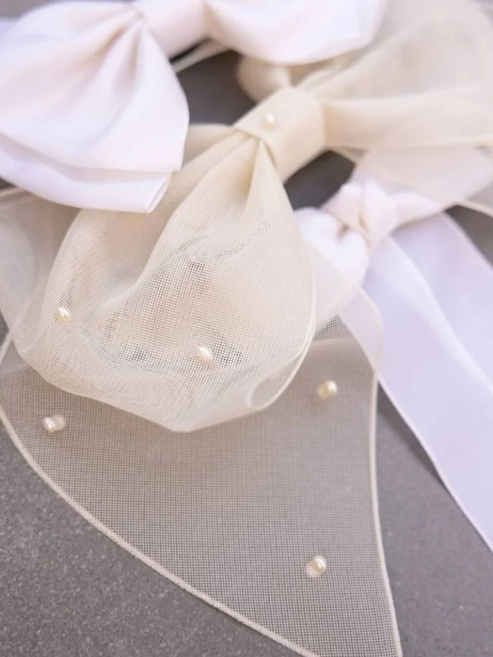 Pearl Sheer Hair Bow