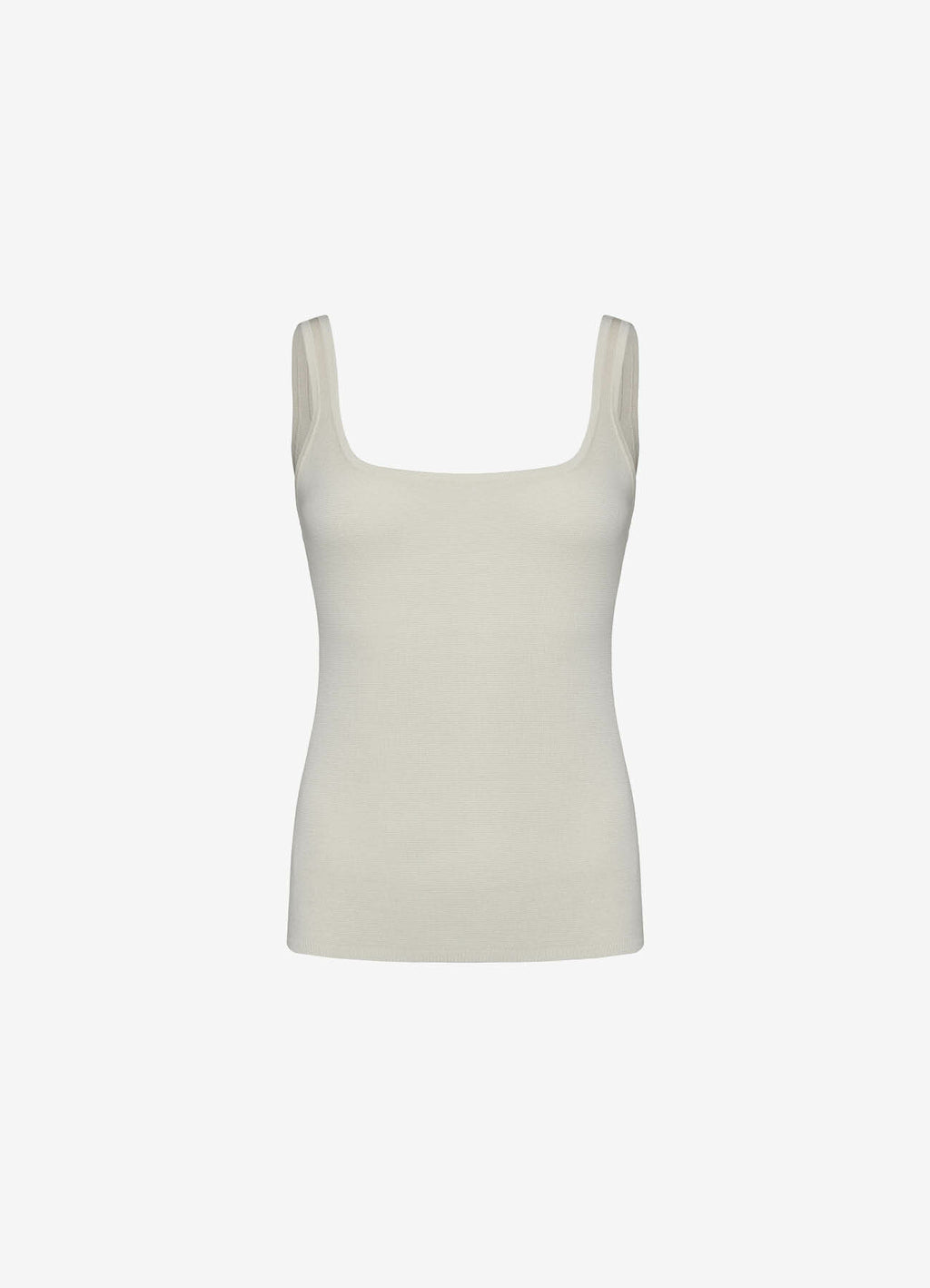 Silk-Trim Top (Beige)