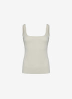 Silk-Trim Top (Beige)