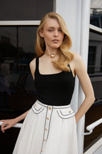 Silk-Trim Top (Black)