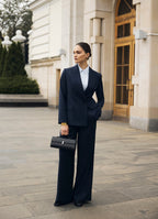Viscose-Blend Trousers (Navy)