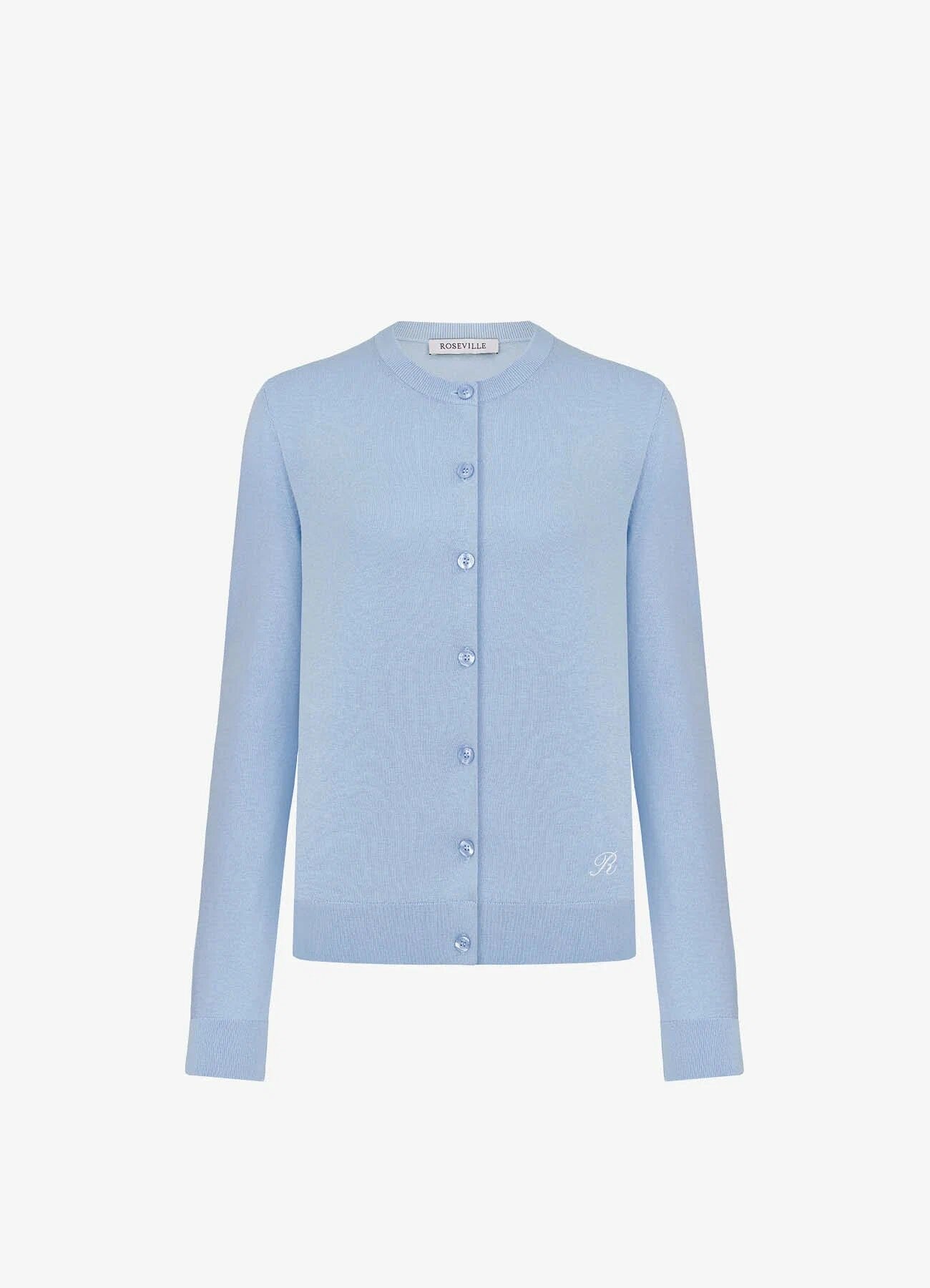 Silk-Cotton Cardigan (Blue)