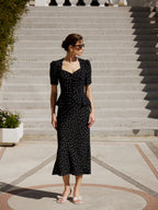 Viscose Polka-Dot Blouse (Black)