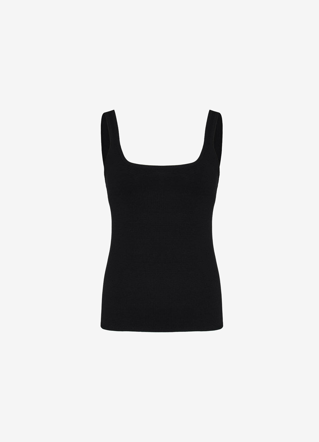 Silk-Trim Top (Black)