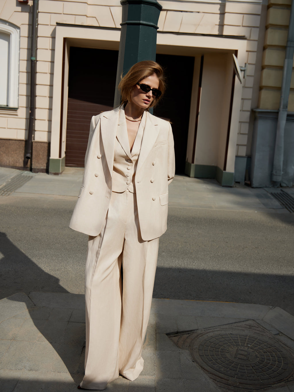Wool-Linen Jacket (Beige)