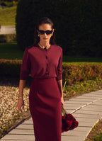 Silk-Cotton Cardigan (Burgundy)