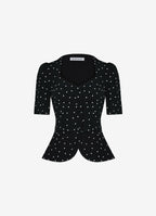 Viscose Polka-Dot Blouse (Black)