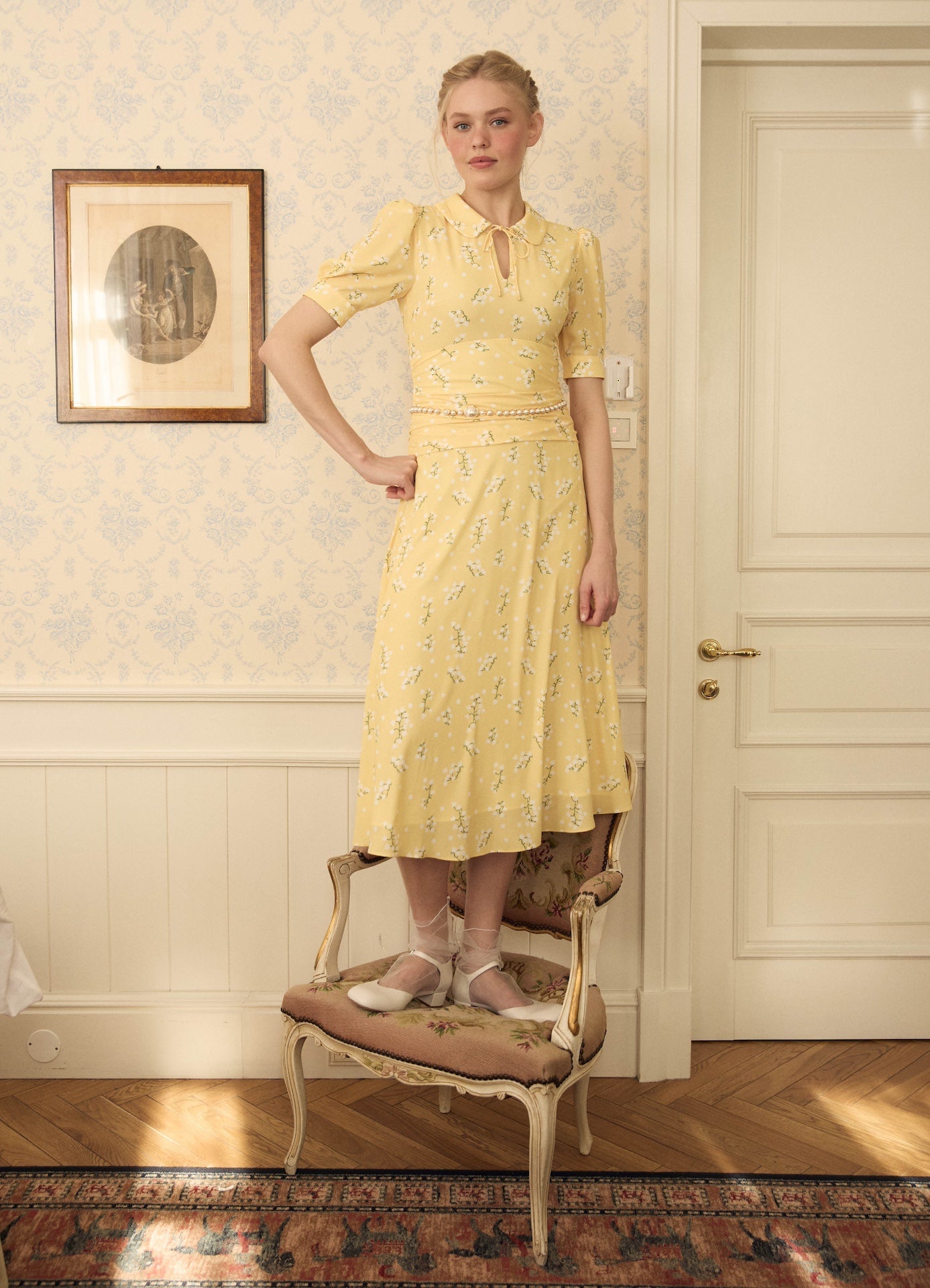Lily of the Valley Print Dress