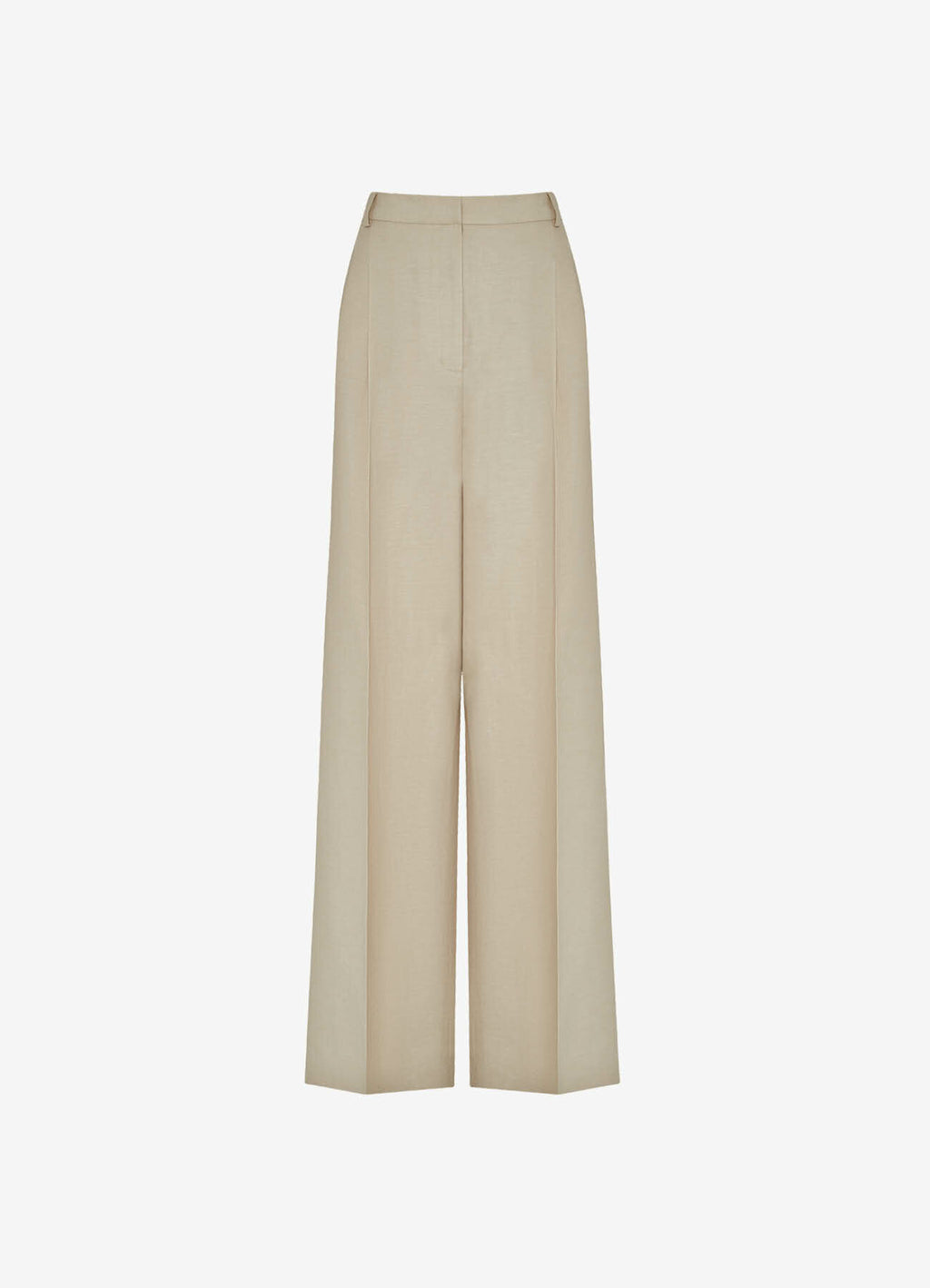 Wool-Linen Trousers (Beige)