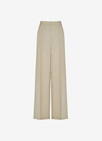 Wool-Linen Trousers (Beige)