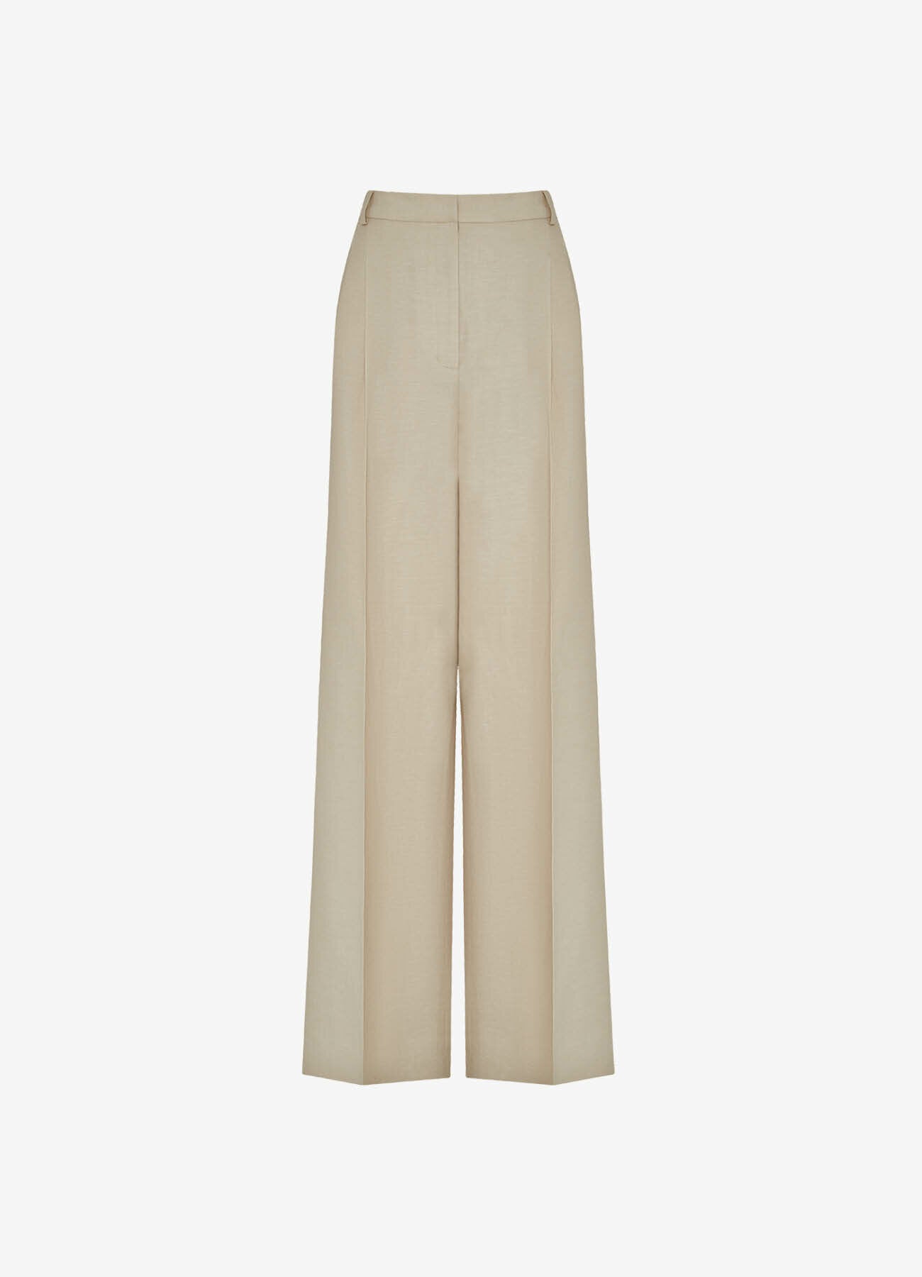 Wool-Linen Trousers (Beige)