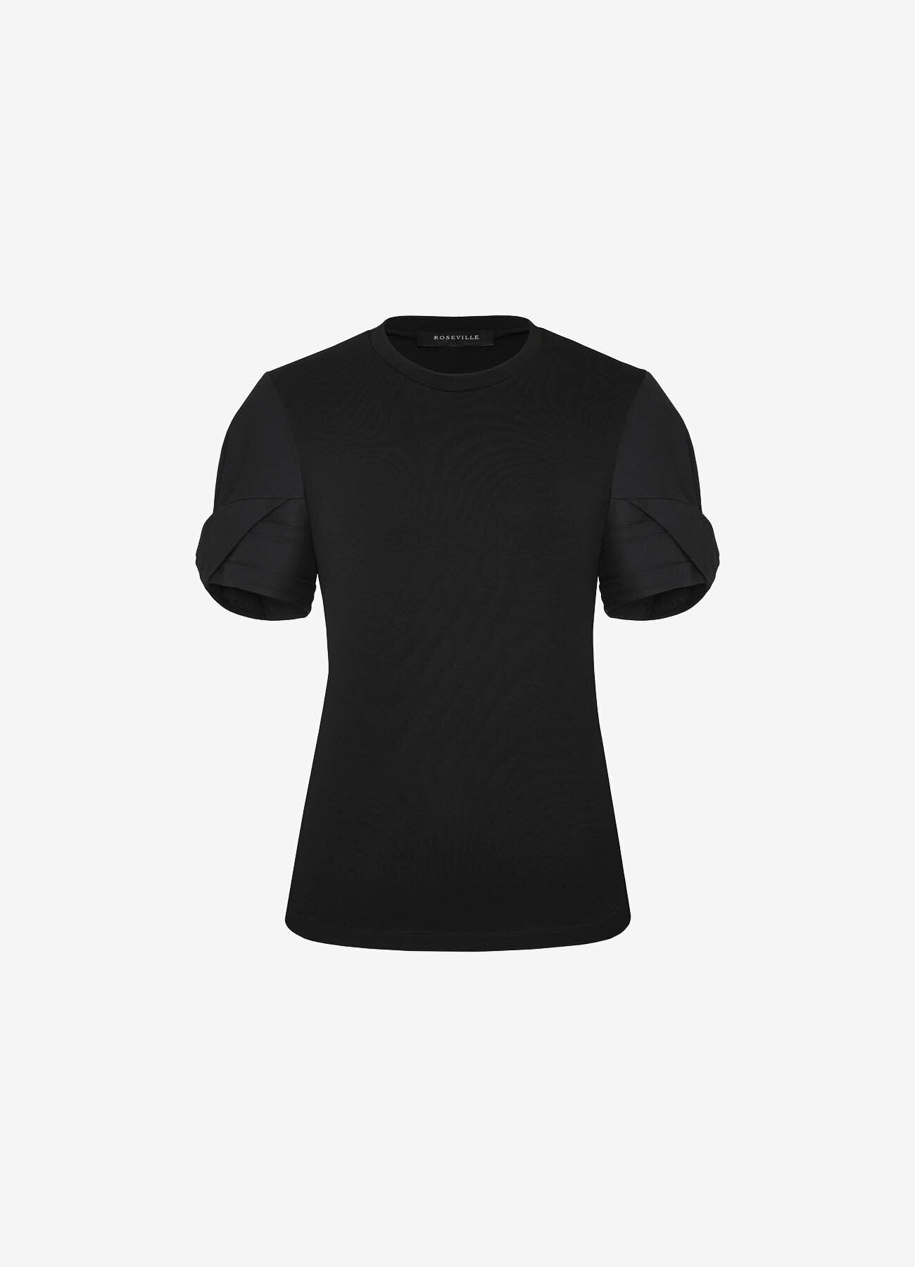 Madame T-Shirt with Statement Sleeves (Black)