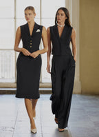 Wool-Blend Trousers (Blue)