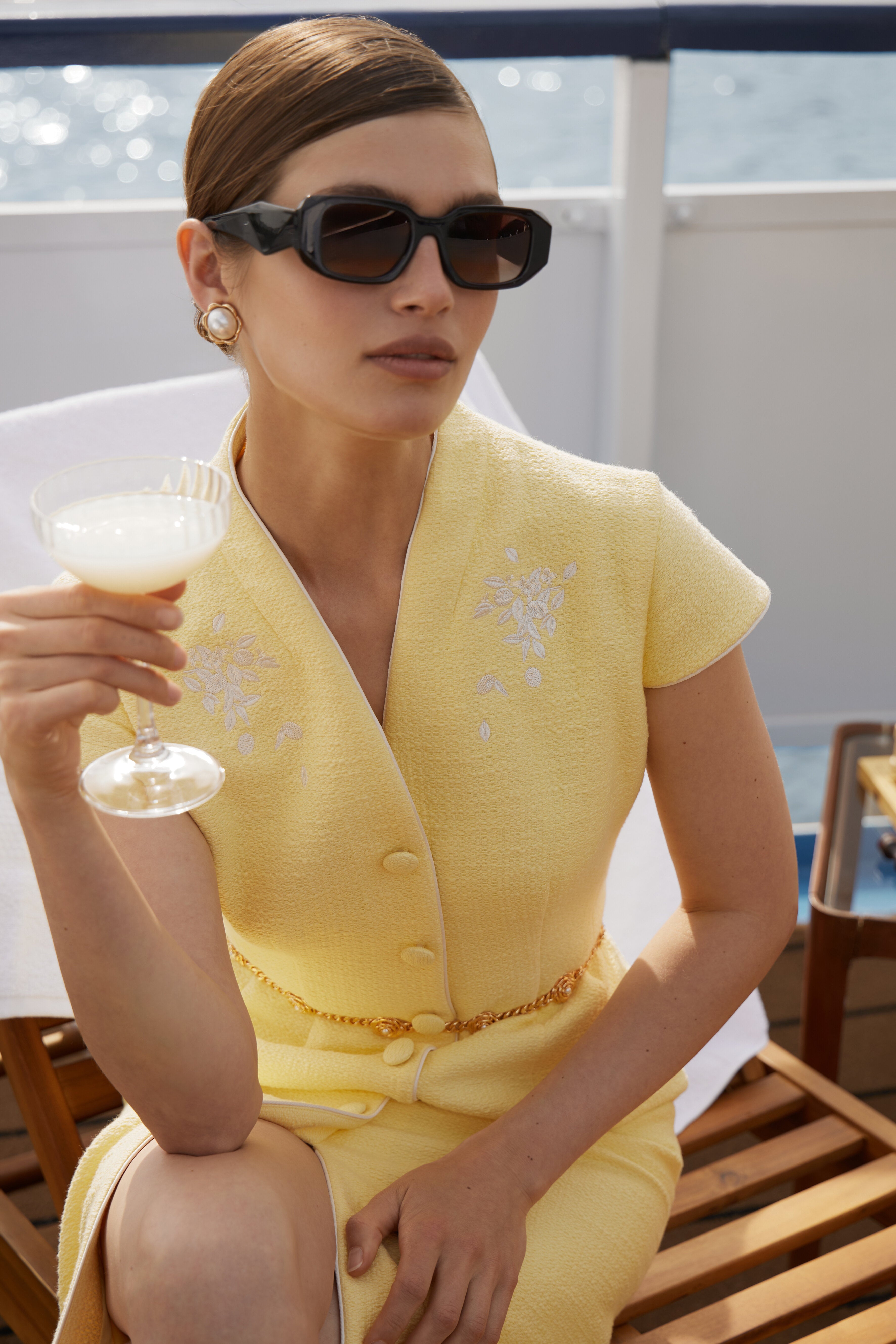 Amalfi Embroidered Bouclé Dress