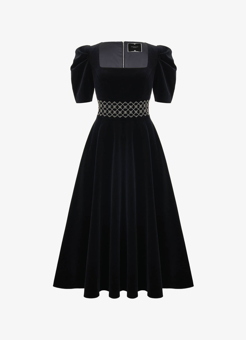 Vasilina Embroidered Velvet Dress