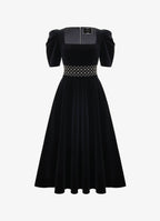 Vasilina Embroidered Velvet Dress