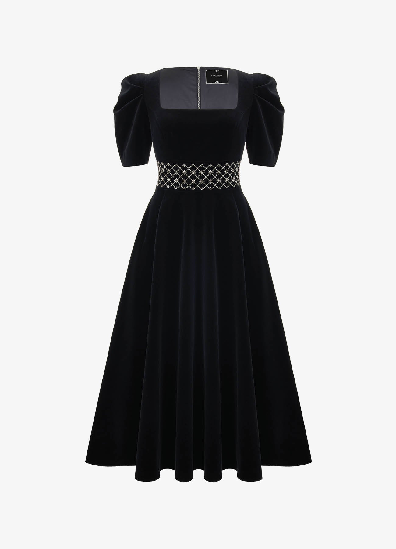 Vasilina Embroidered Velvet Dress