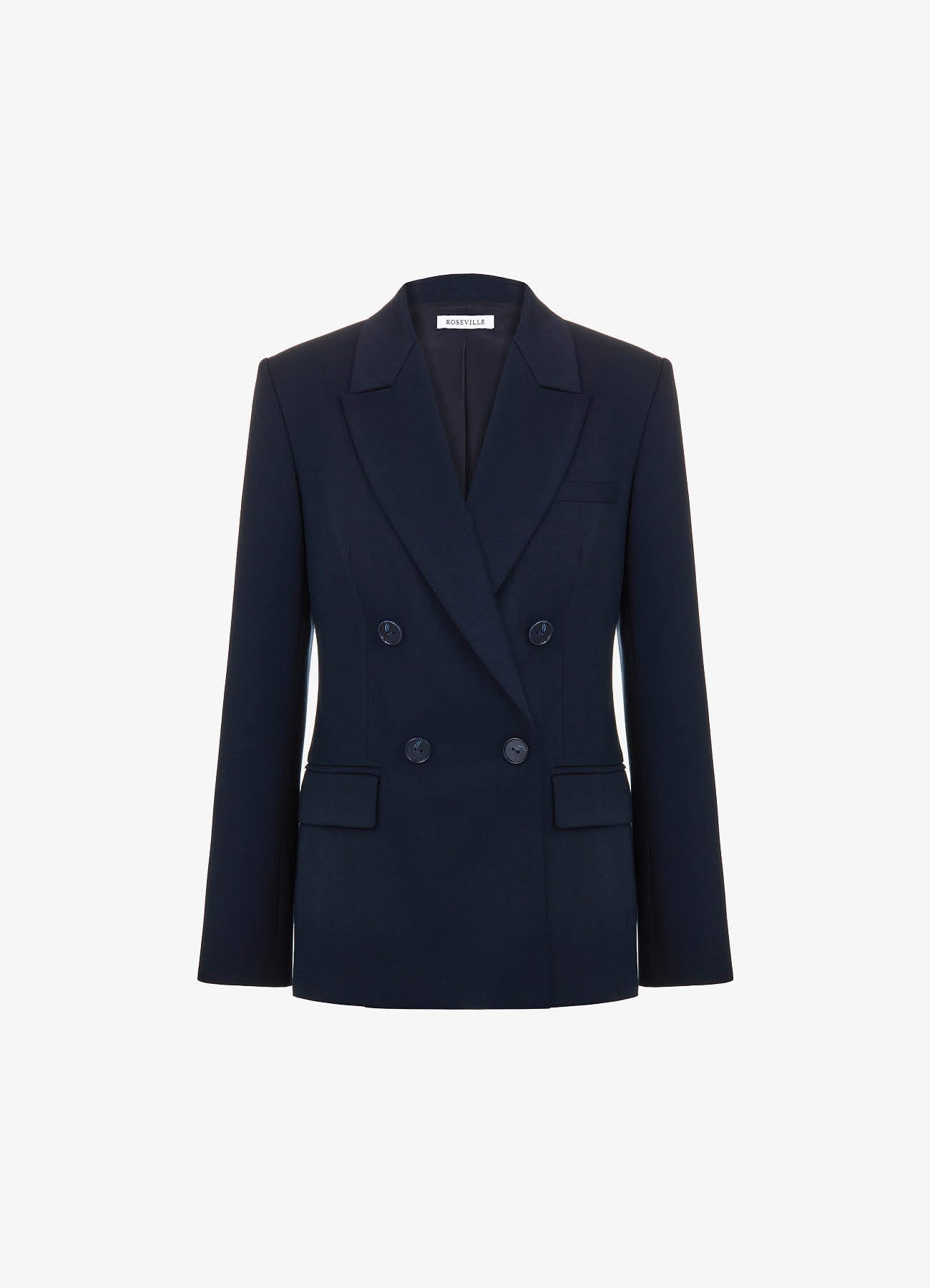 Buton Satin Jacket (Blue)