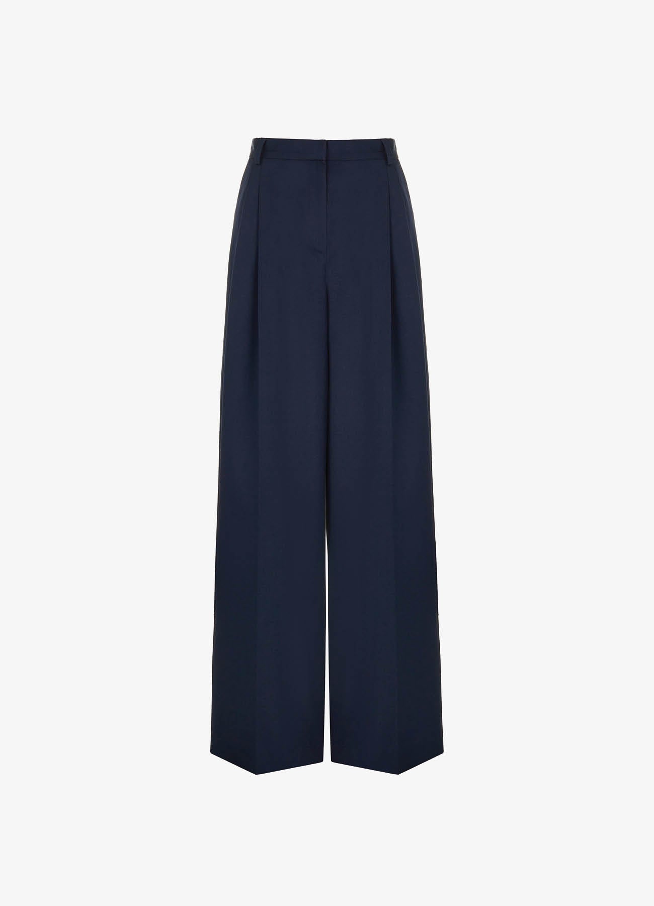 Viscose-Blend Trousers (Navy)