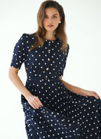 Silk Dress with Pleated Skirt