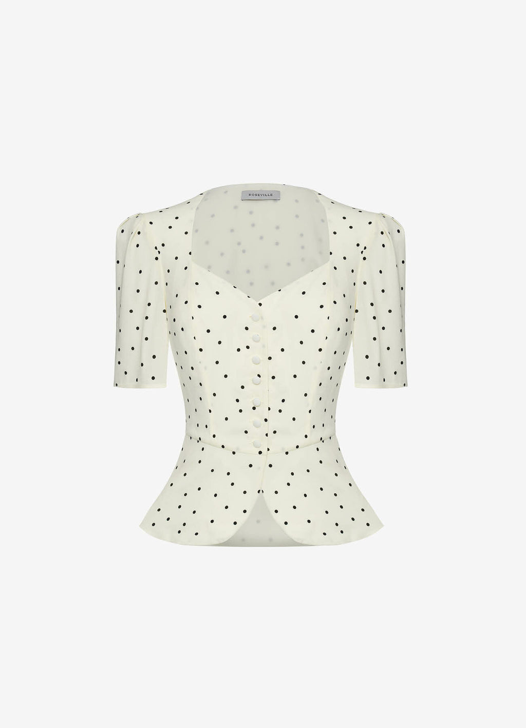 Viscose Polka-Dot Blouse (Beige)