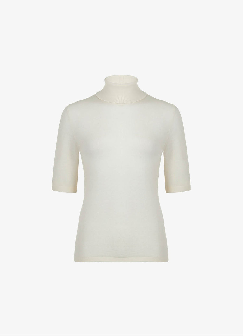 Merino Wool Turtleneck Top (Beige)