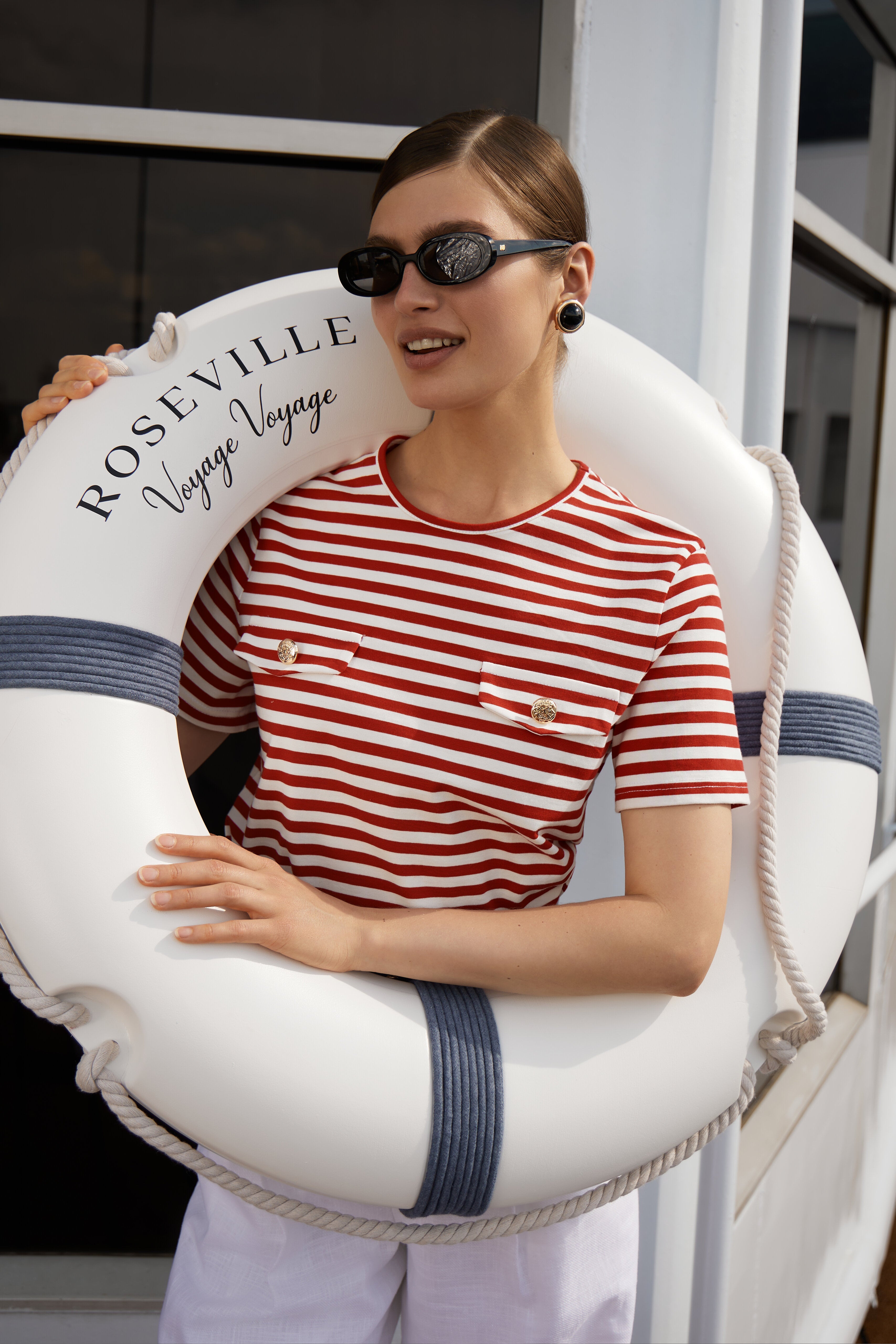 Sailor T-Shirt with Flap Details (Red)