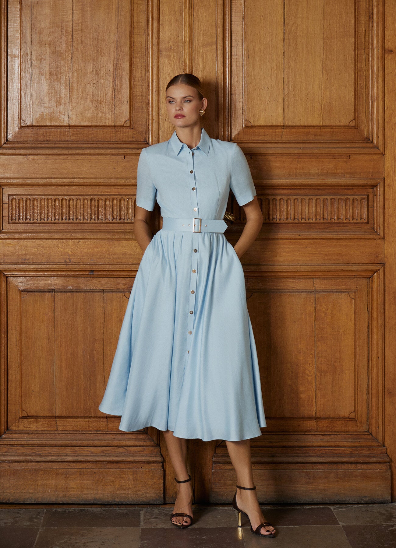Viscose-Linen Shirt Dress