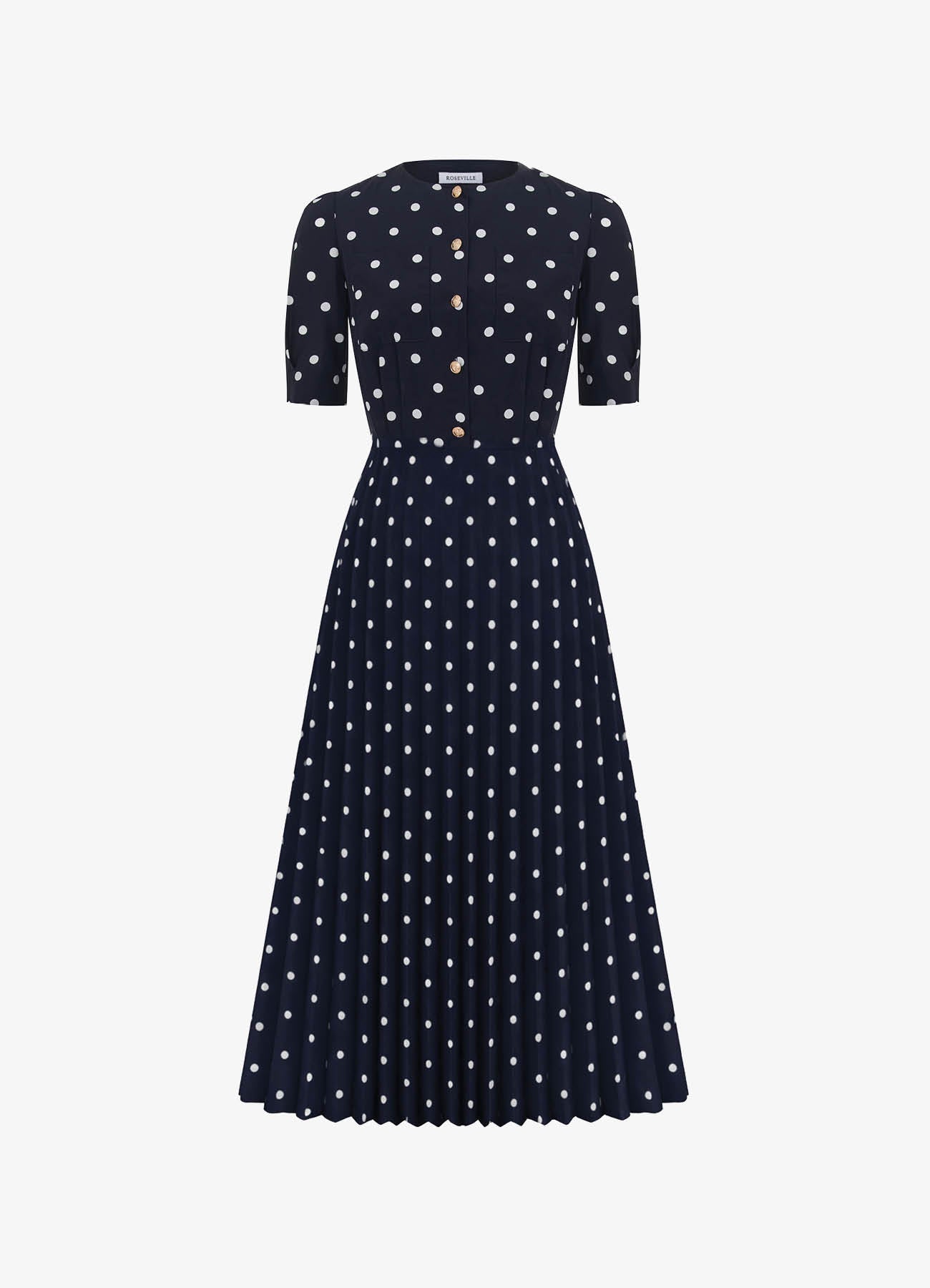 Silk Dress with Pleated Skirt