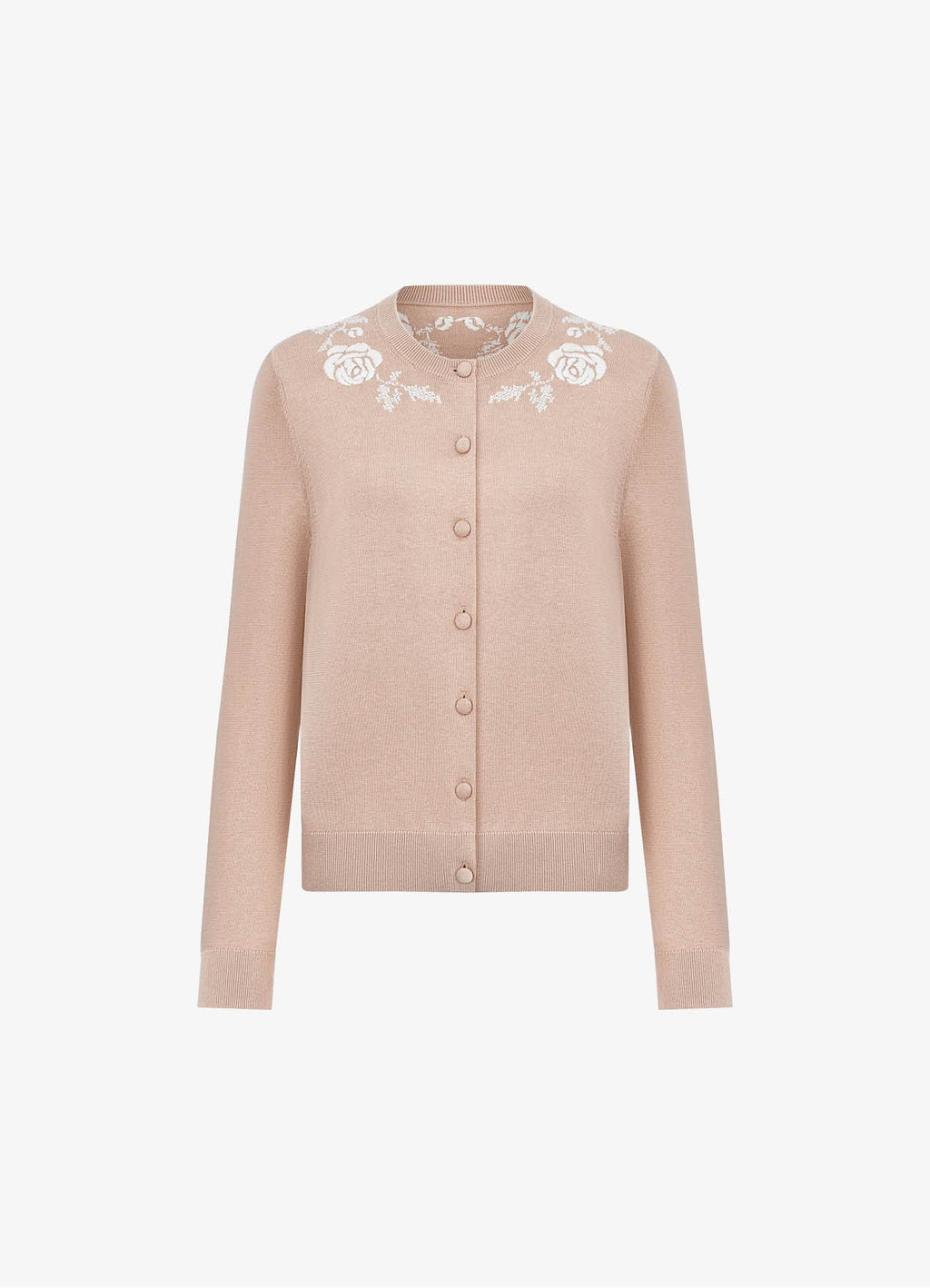 Embroidered Silk-Cotton Cardigan (Pink)