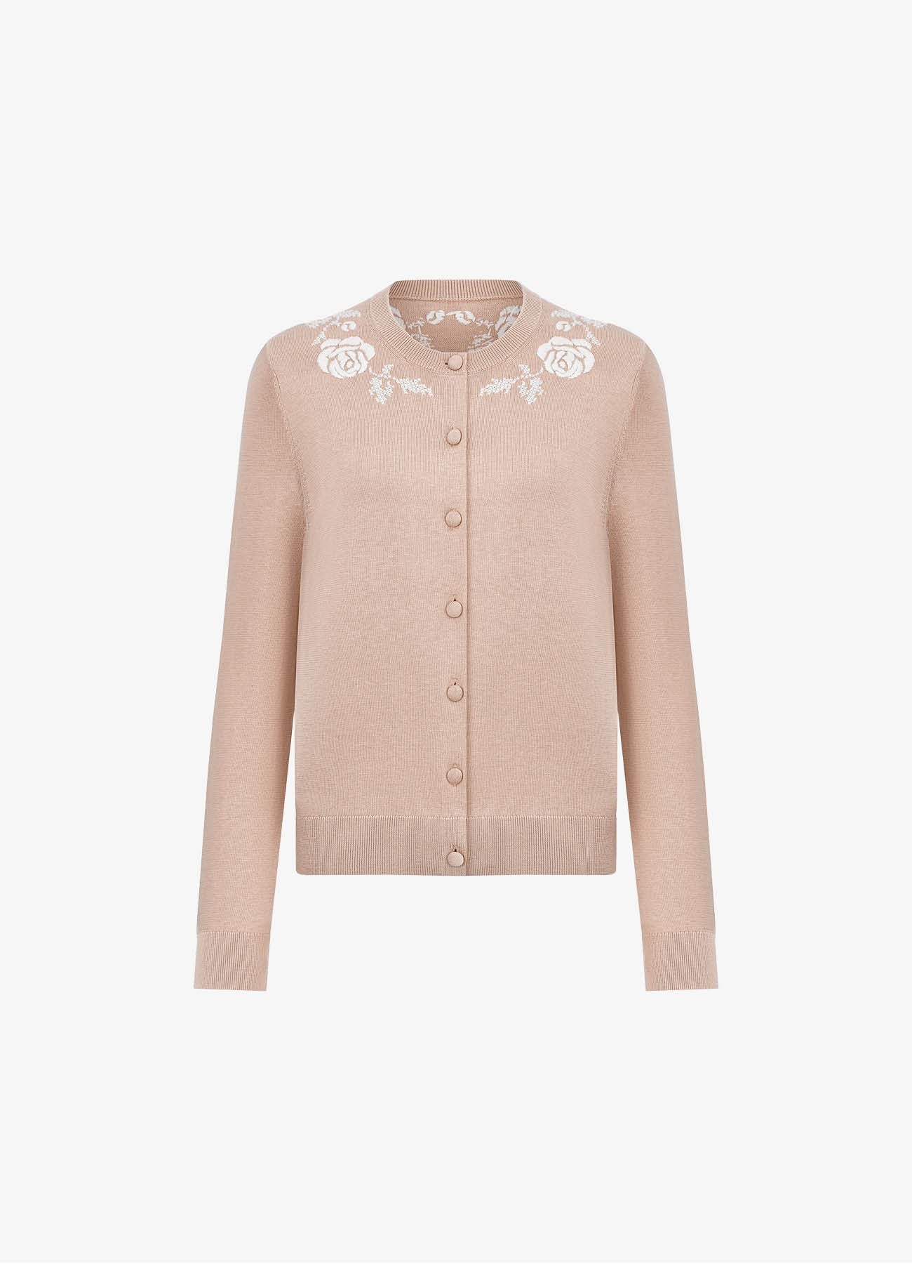 Embroidered Silk-Cotton Cardigan (Pink)