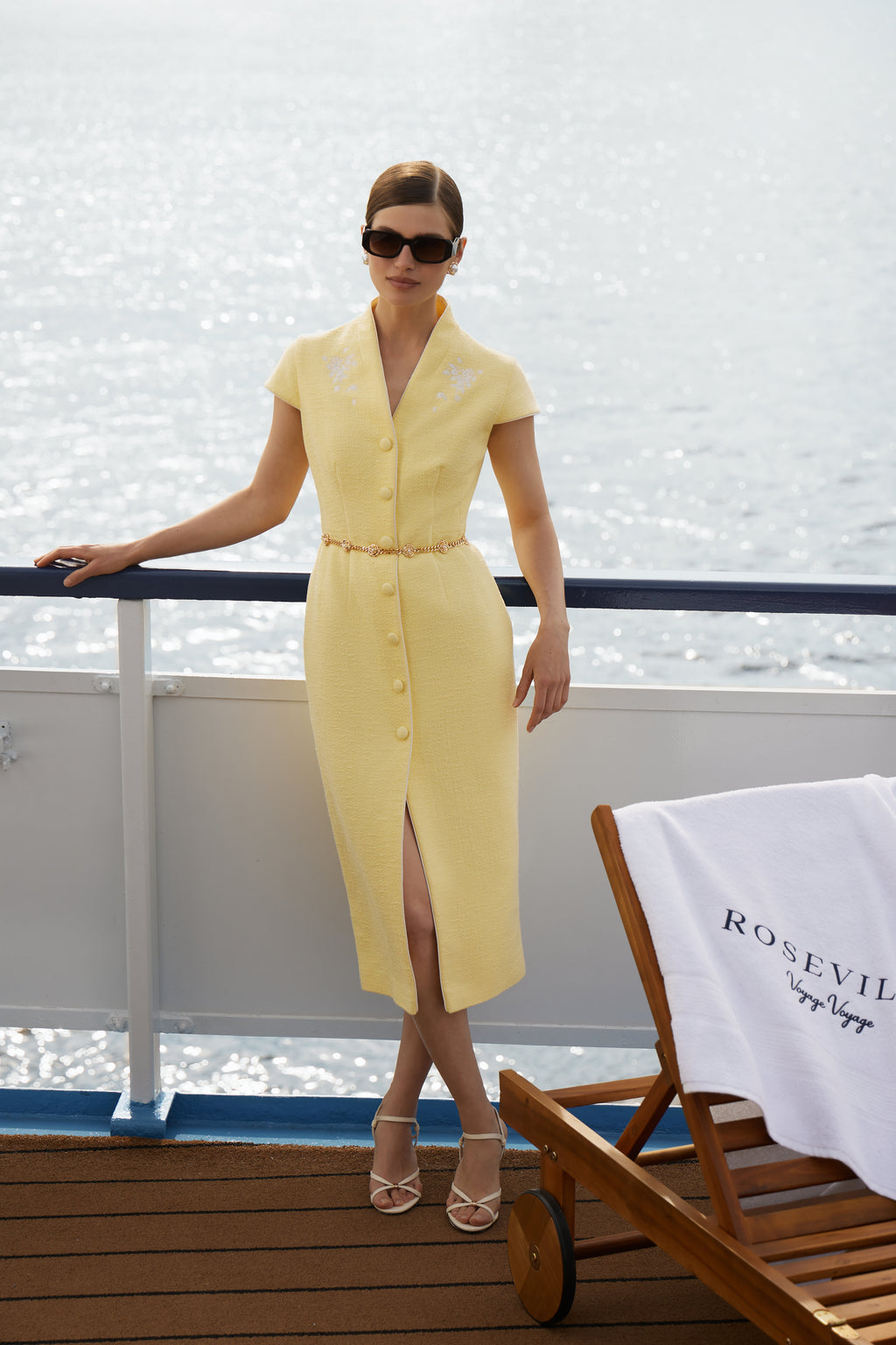 Amalfi Embroidered Bouclé Dress