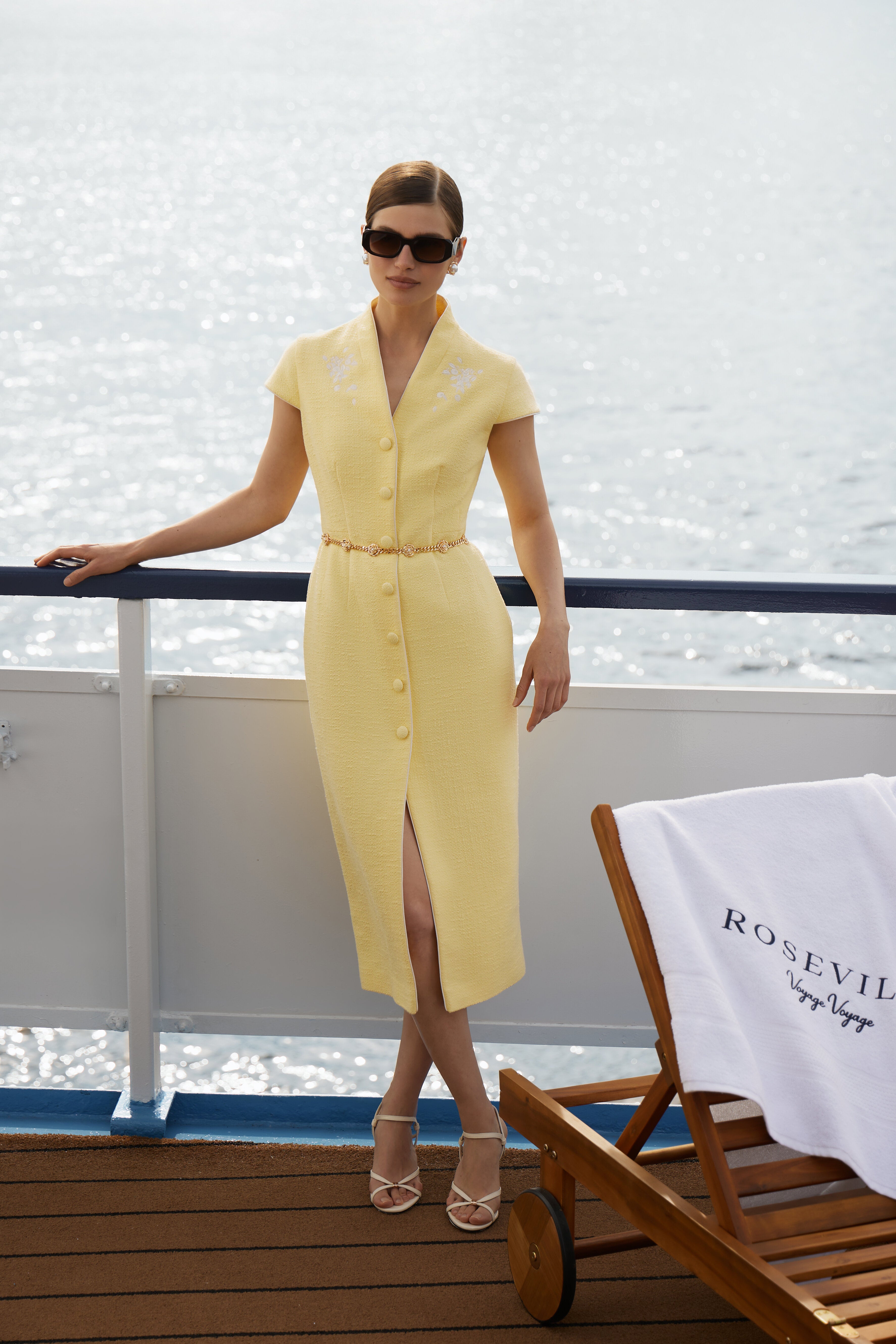 Amalfi Embroidered Bouclé Dress