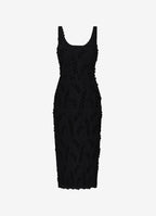 Cotton Sundress with Floral Appliqué (Black)