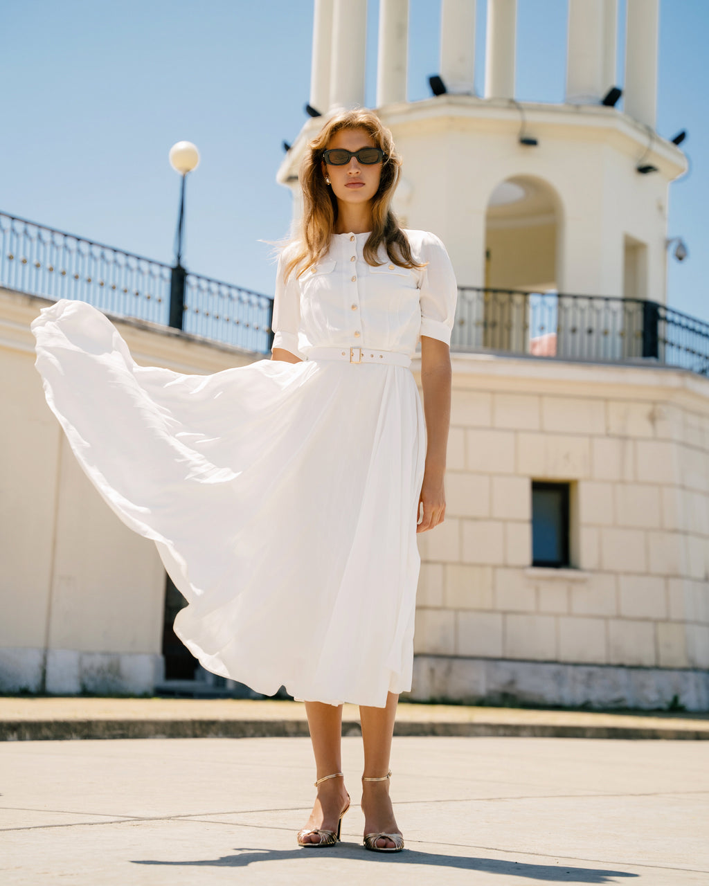 Promenade Viscose Dress (Cream)