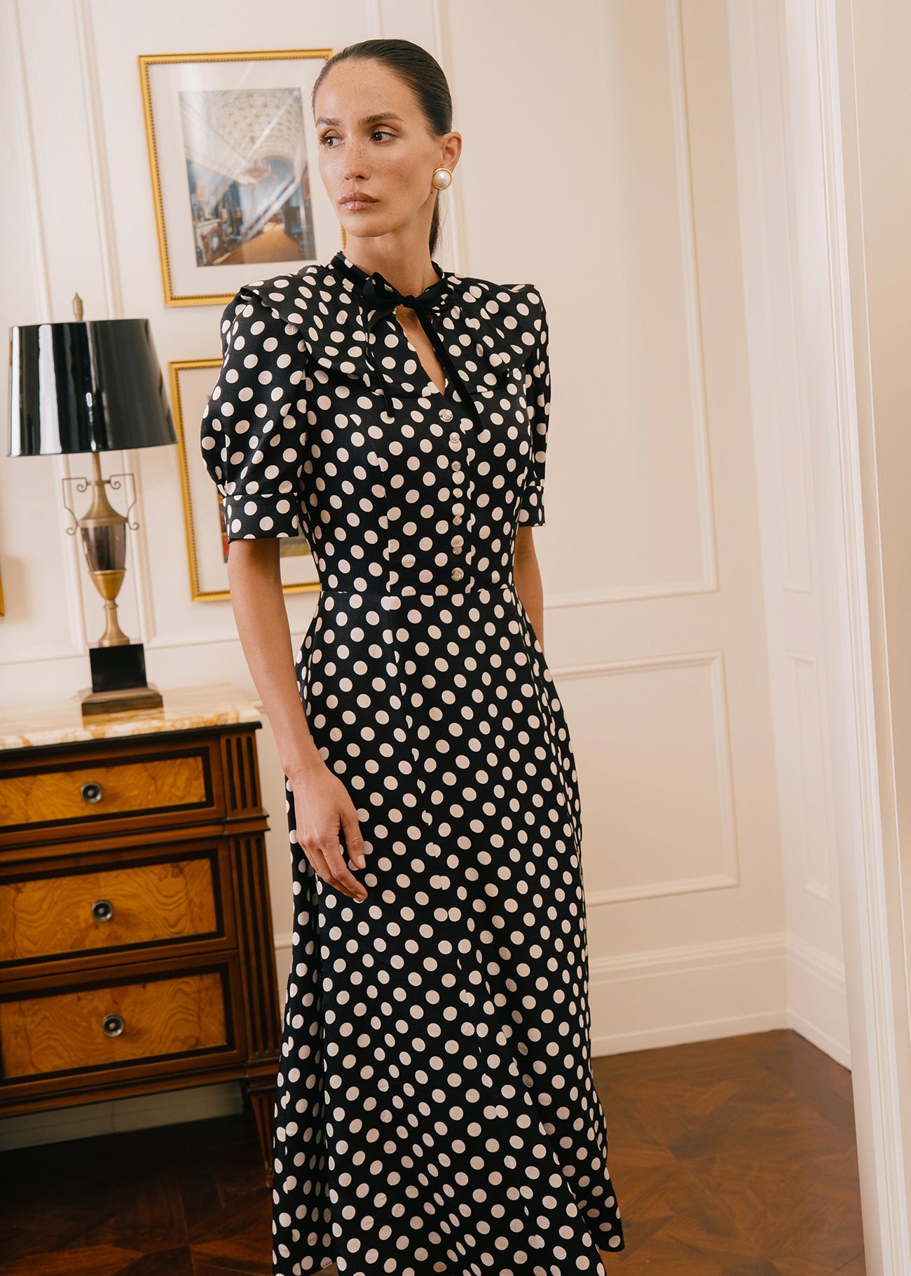 Bow Dress (Black Polka Dot)