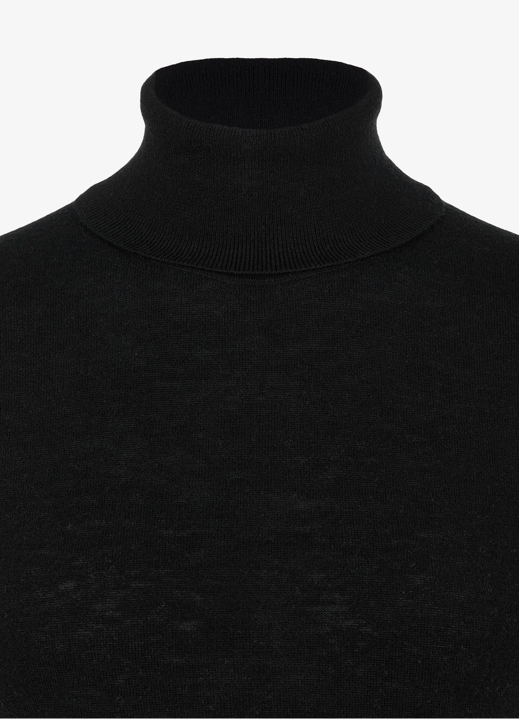 Merino Wool Turtleneck Top (Black)