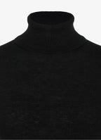 Merino Wool Turtleneck Top (Black)