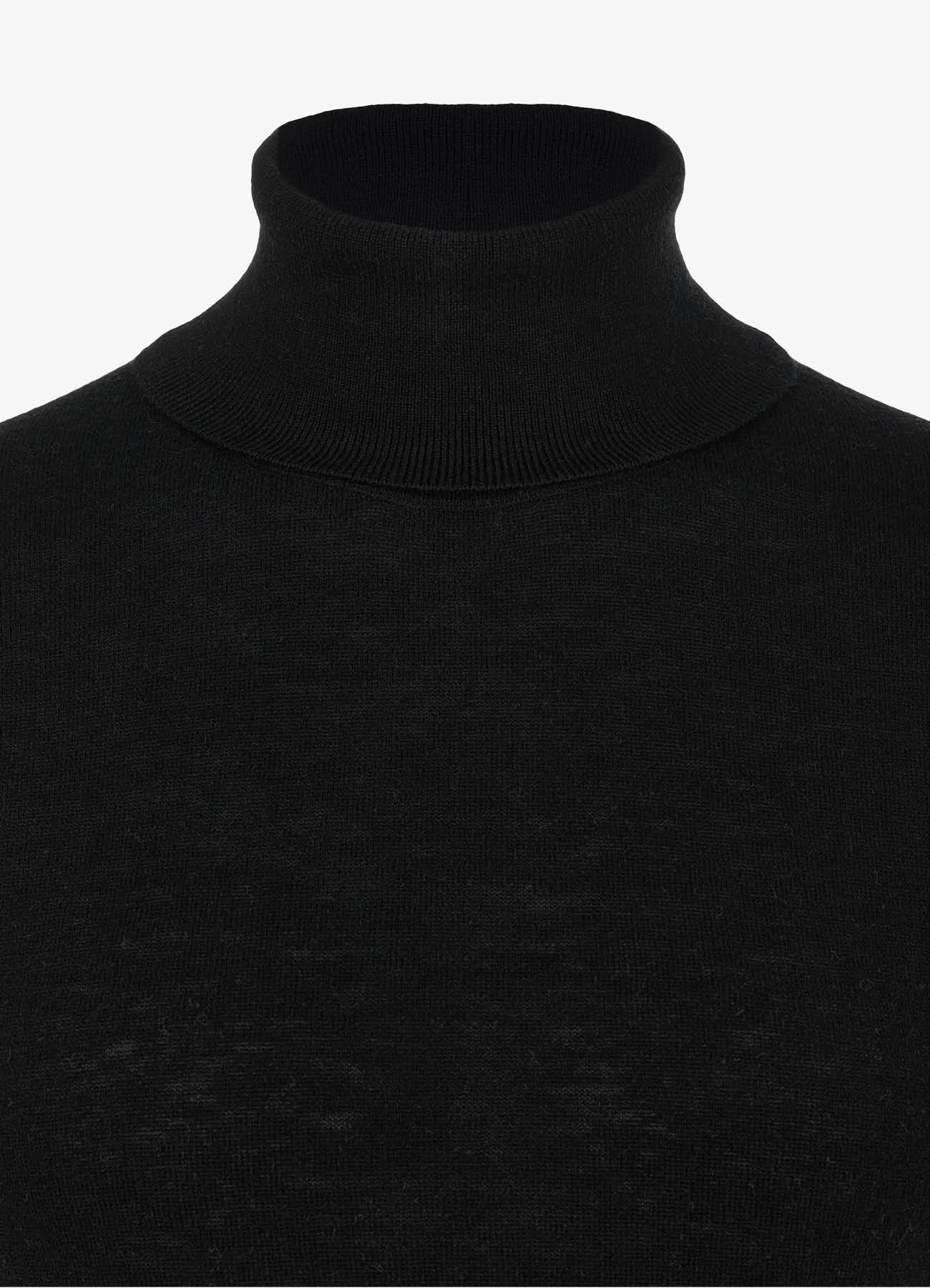 Merino Wool Turtleneck Top (Black)