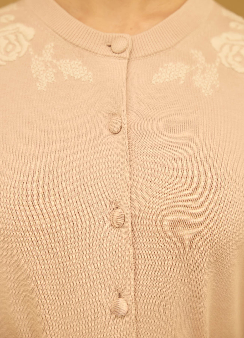 Embroidered Silk-Cotton Cardigan (Pink)