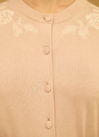 Embroidered Silk-Cotton Cardigan (Pink)