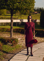 Silk-Cotton Cardigan (Burgundy)